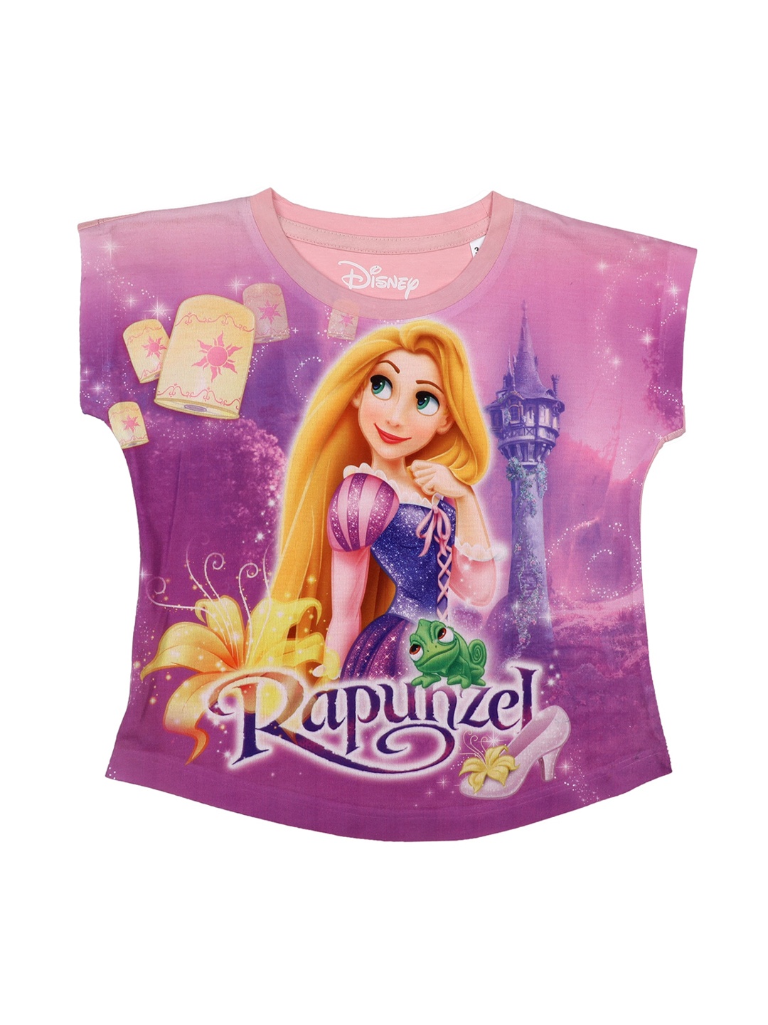 

Disney by Wear Your Mind Girls Pink Princess Printed Top