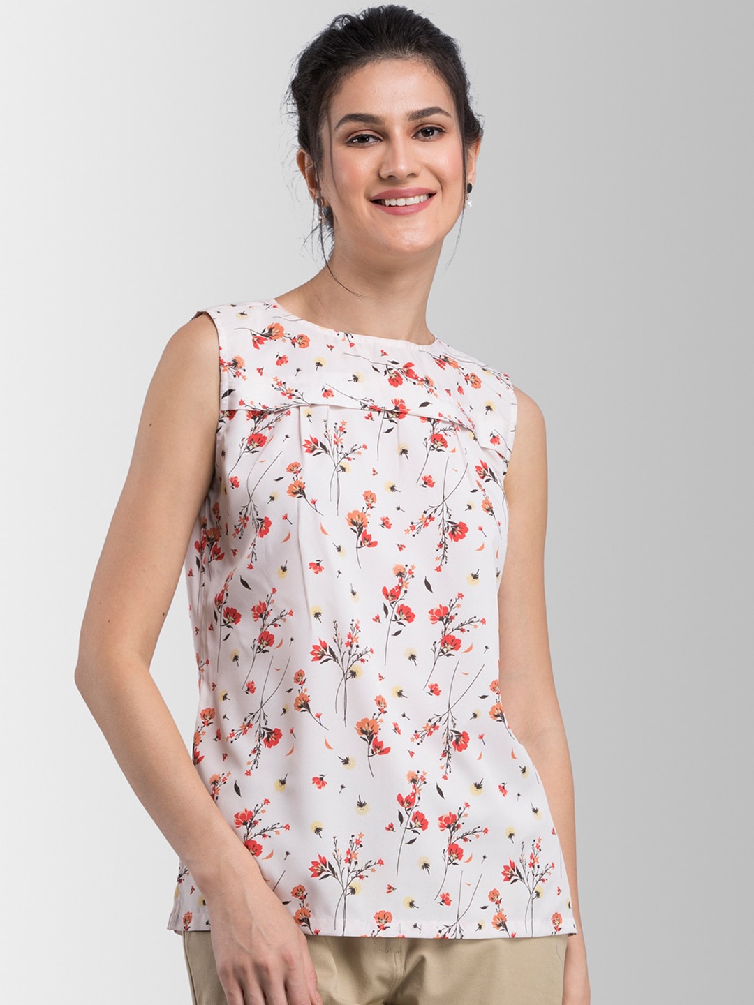 

FableStreet Women Pink Printed Top
