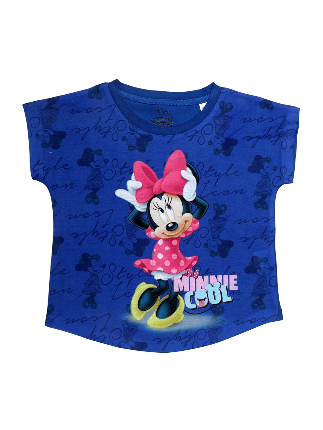

Disney by Wear Your Mind Girls Blue Minnie Mouse Printed Top
