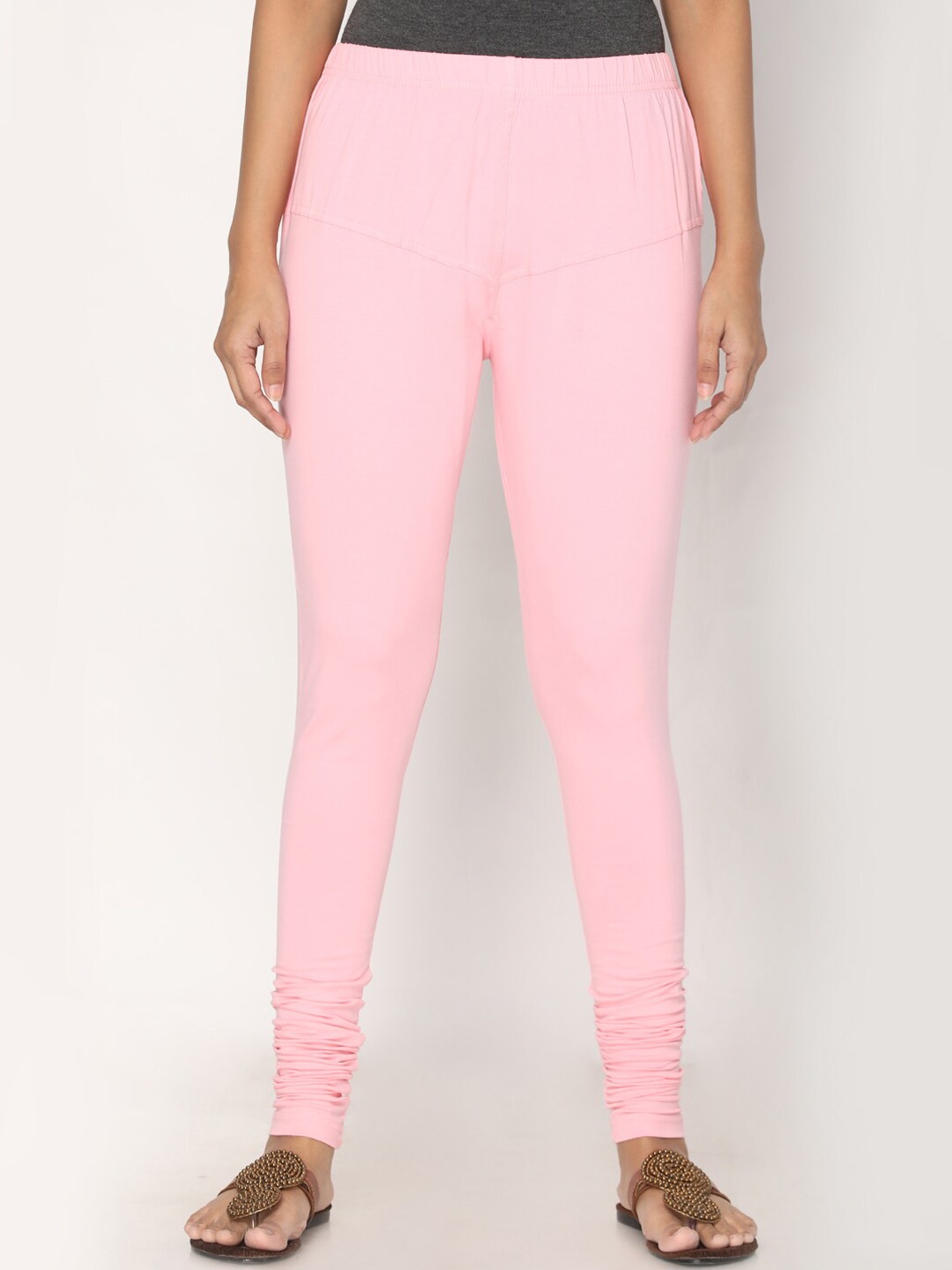 

TSG Bliss Women Pink Solid Churidar-Length leggings