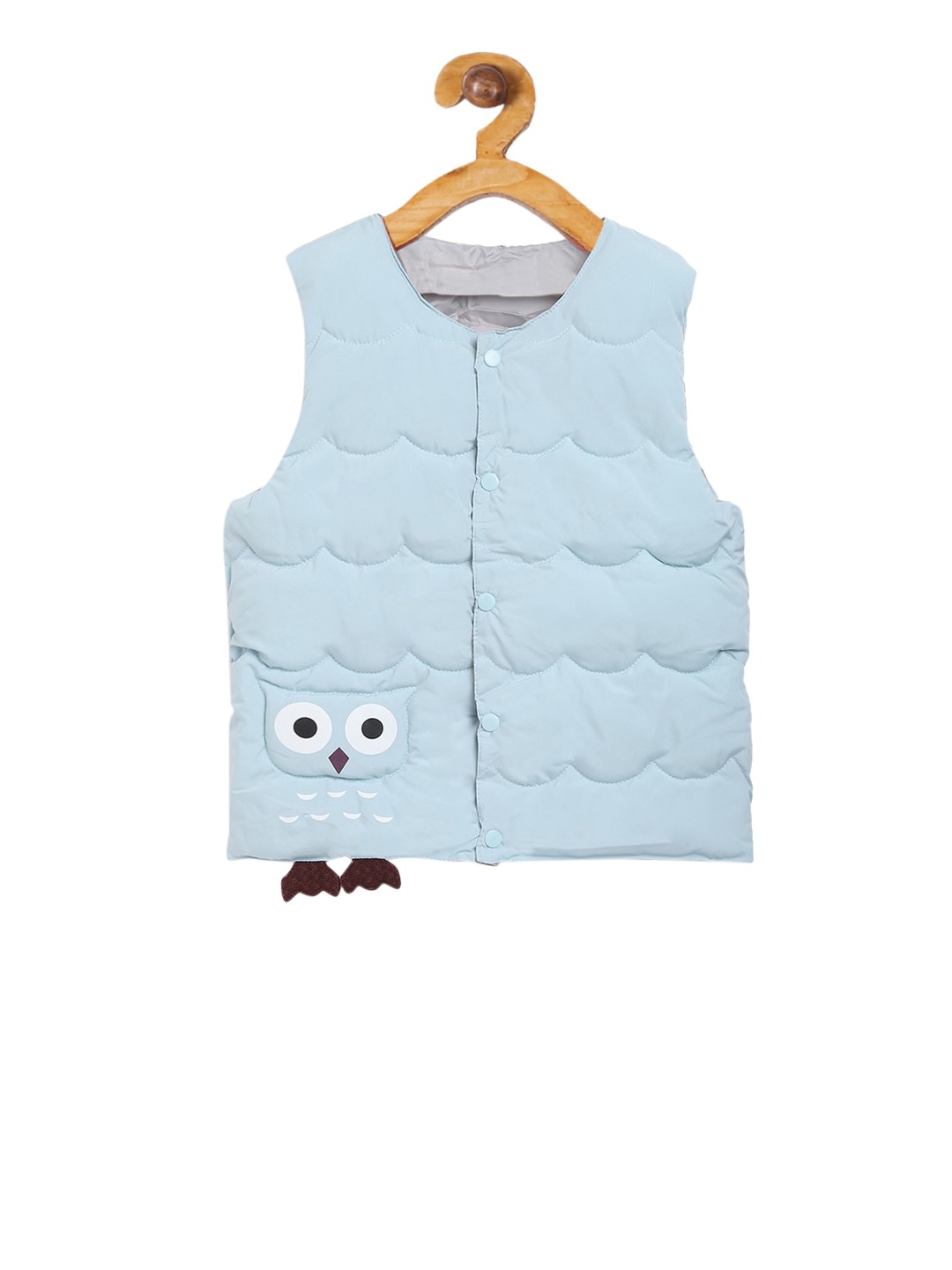 

Kids On Board Unisex Kids Blue Printed Quilted Jacket