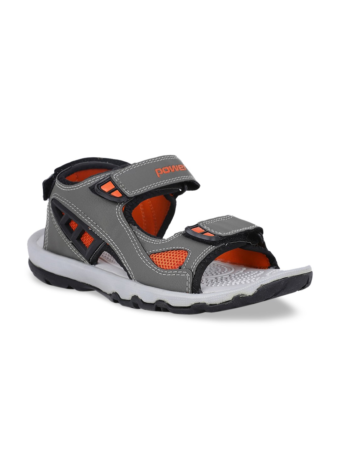 

Power Men Grey & Orange Sports Sandal