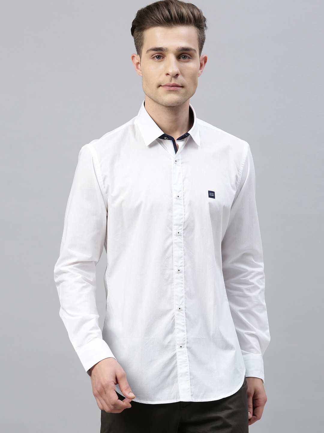 

RARE RABBIT Men Alaska Regular Fit Solid Shirt, White