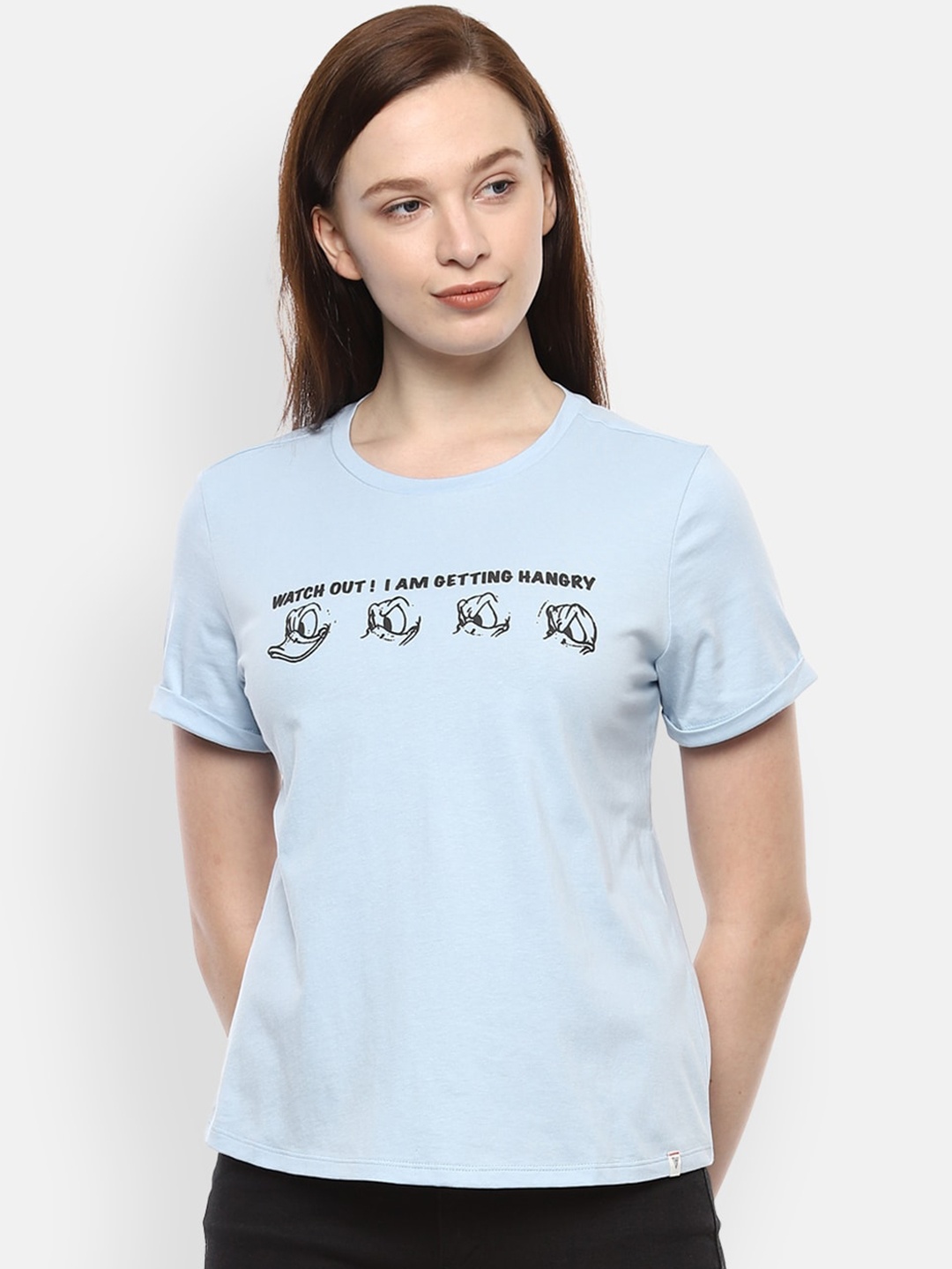Van Heusen Woman Blue Printed Pure Cotton Top