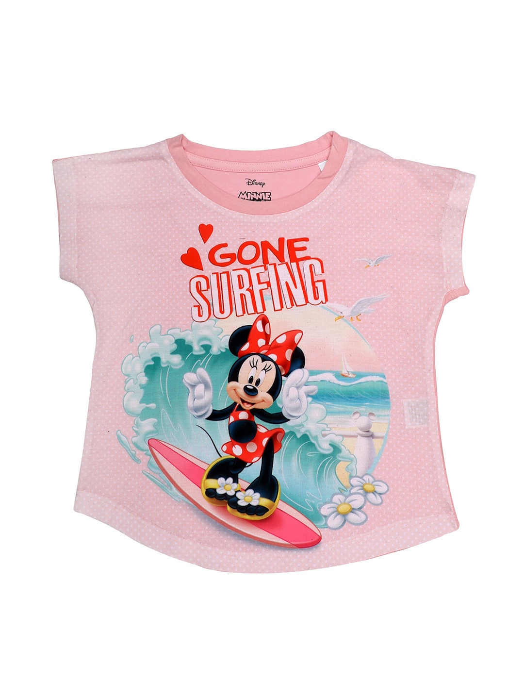 Disney by Wear Your Mind Girls Pink Printed Top