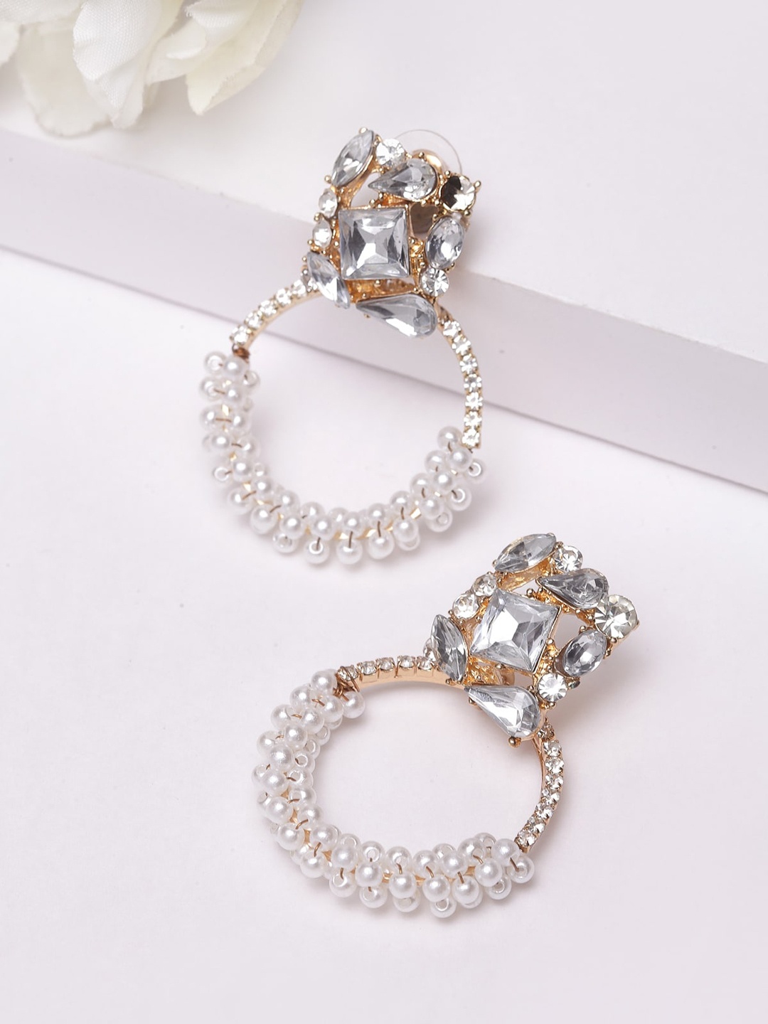 

AVANT-GARDE PARIS White Contemporary Hoop Earrings
