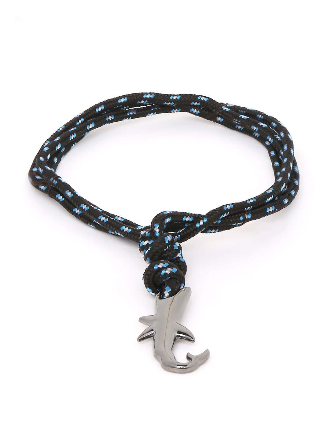 

OOMPH Men Black & Blue Braided Multi-Strand Fashion Bracelet