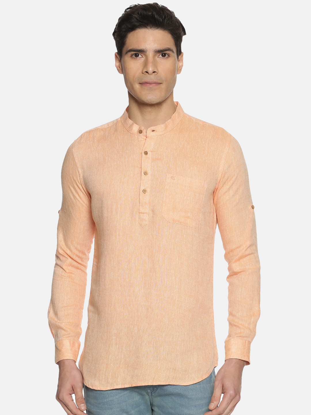 

Ecentric Men Orange Regular Fit Solid Eco-Friendly Hemp Casual Sustainable Shirt