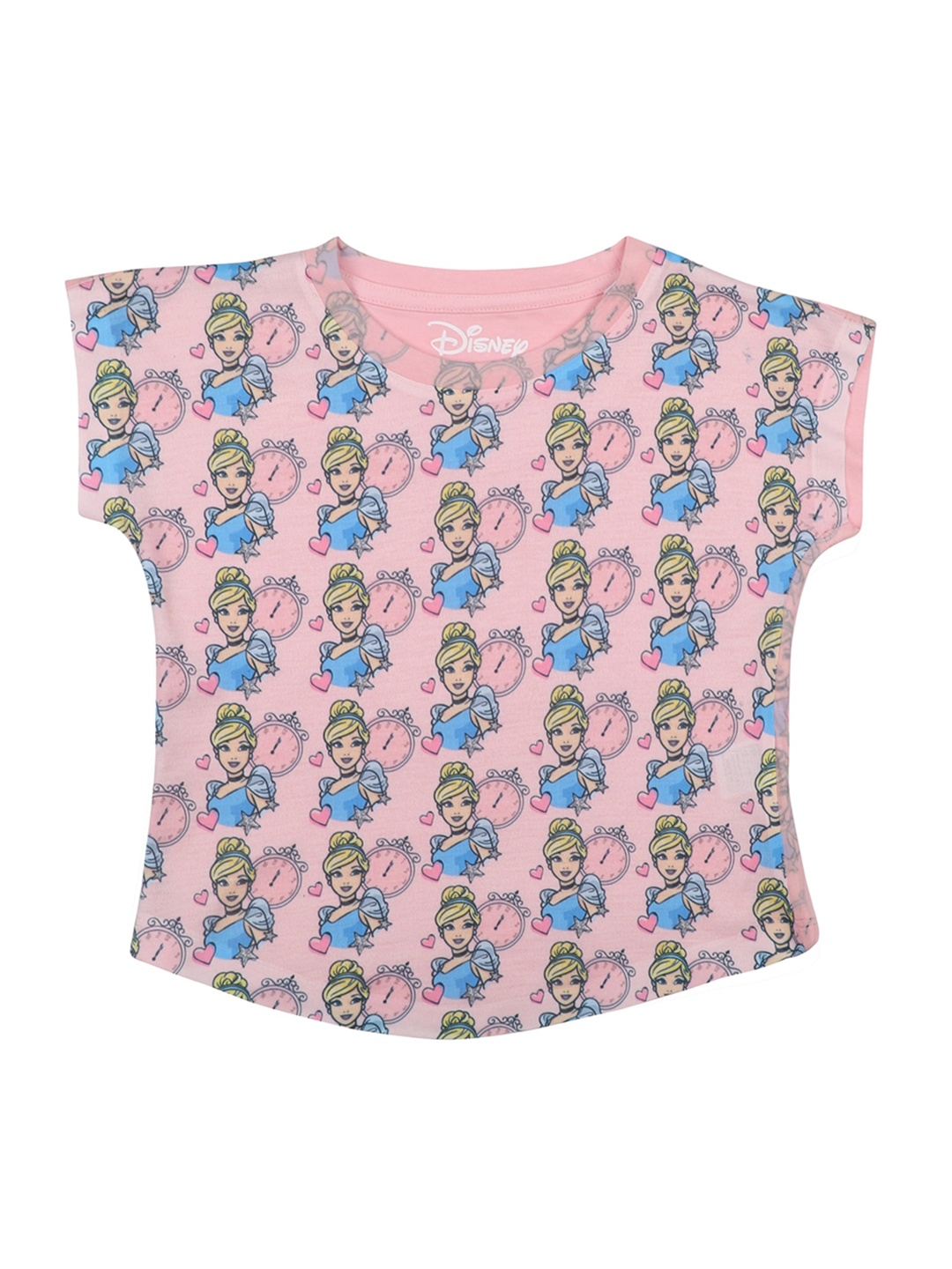 Disney by Wear Your Mind Girls Pink Cinderella Printed Top