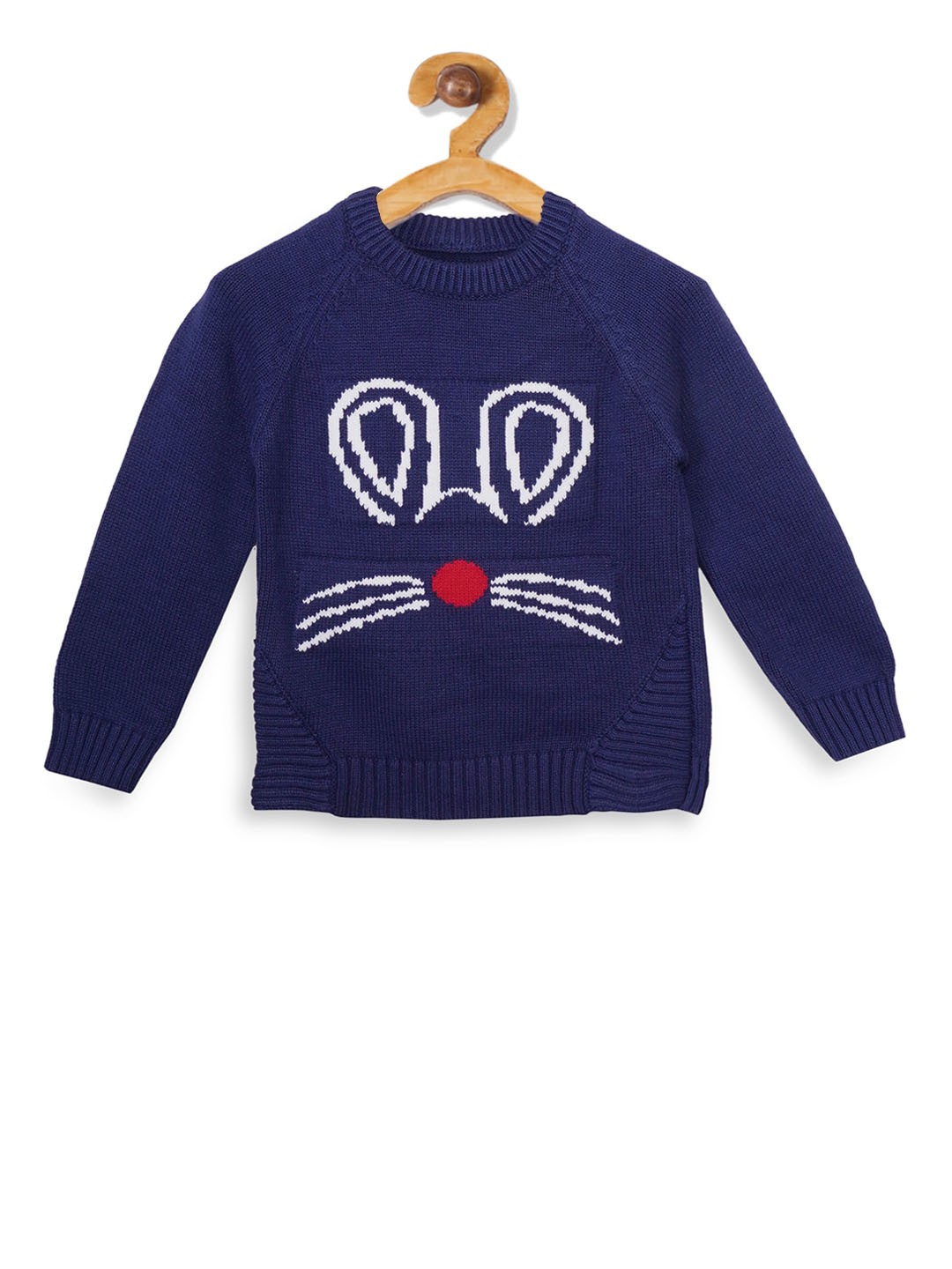

Chipbeys Boys Navy Blue Printed Woolen Pullover