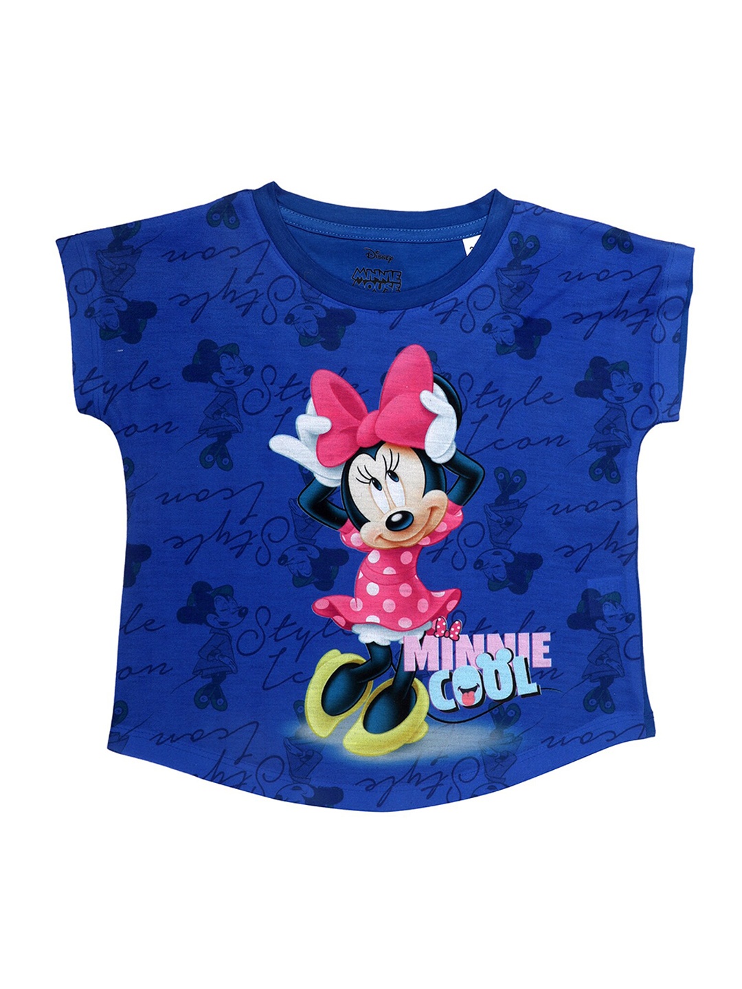 Disney by Wear Your Mind Girls Blue Minnie Printed Top