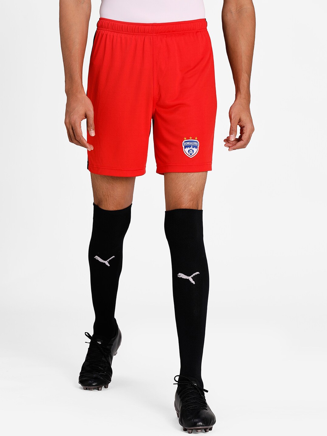 

Puma Men Red Solid Regular Fit Sports Shorts