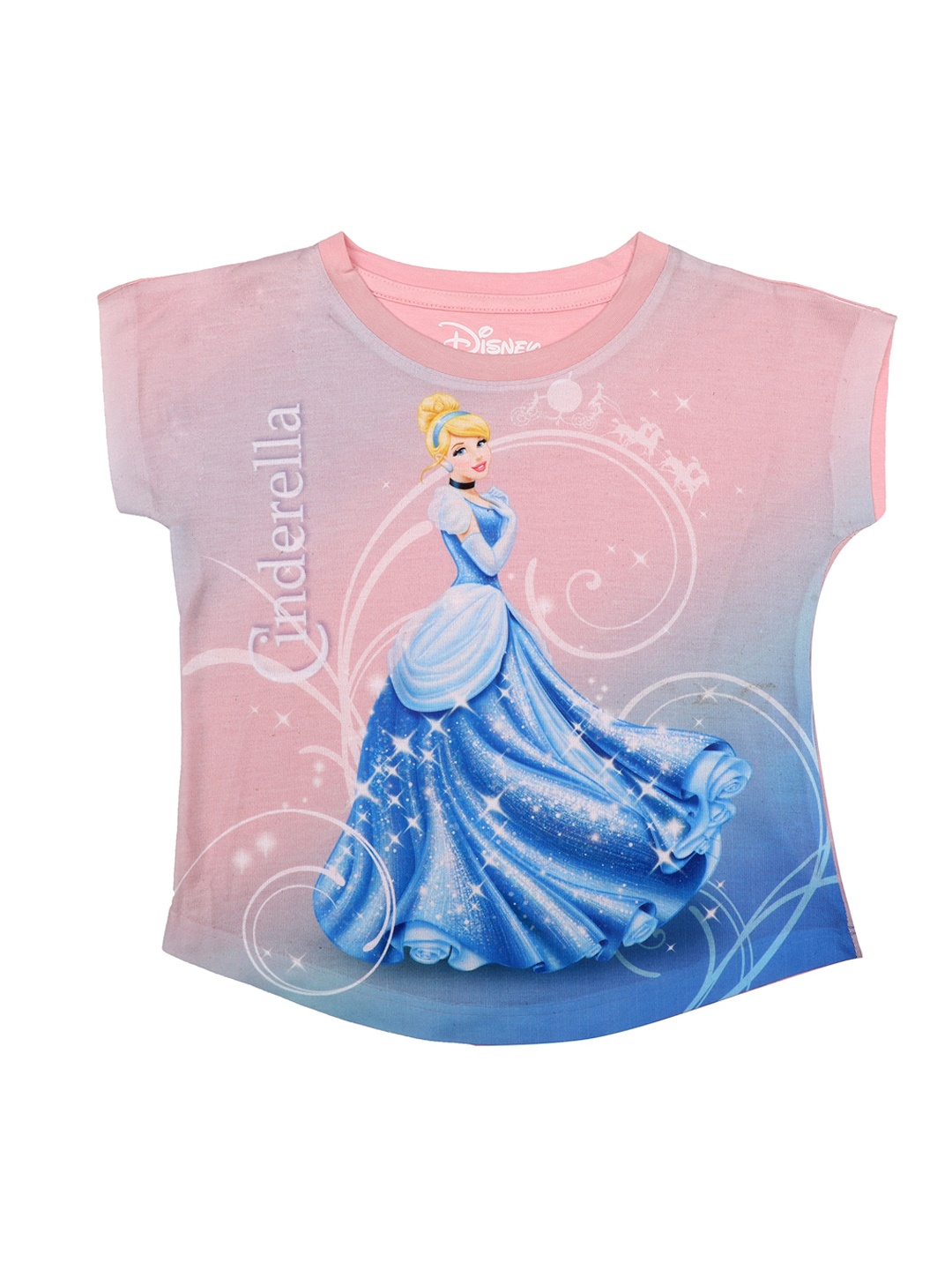 

Disney by Wear Your Mind Girls Pink Princess Printed Top