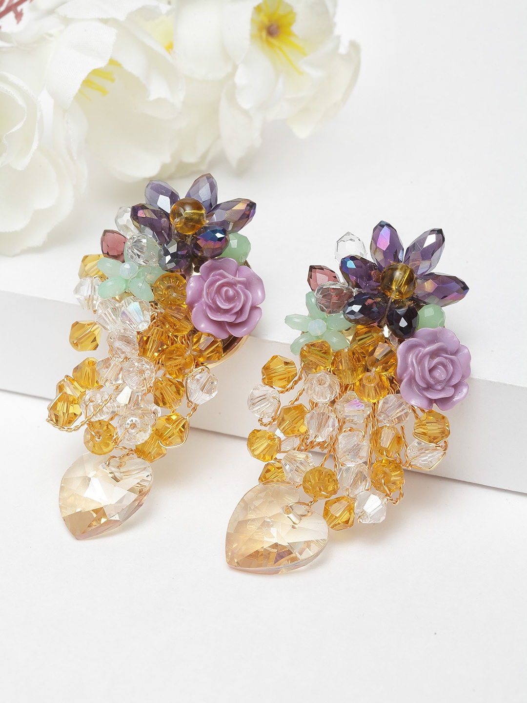 

AVANT-GARDE PARIS Multicoloured Gold-Plated Contemporary Studs, Multi