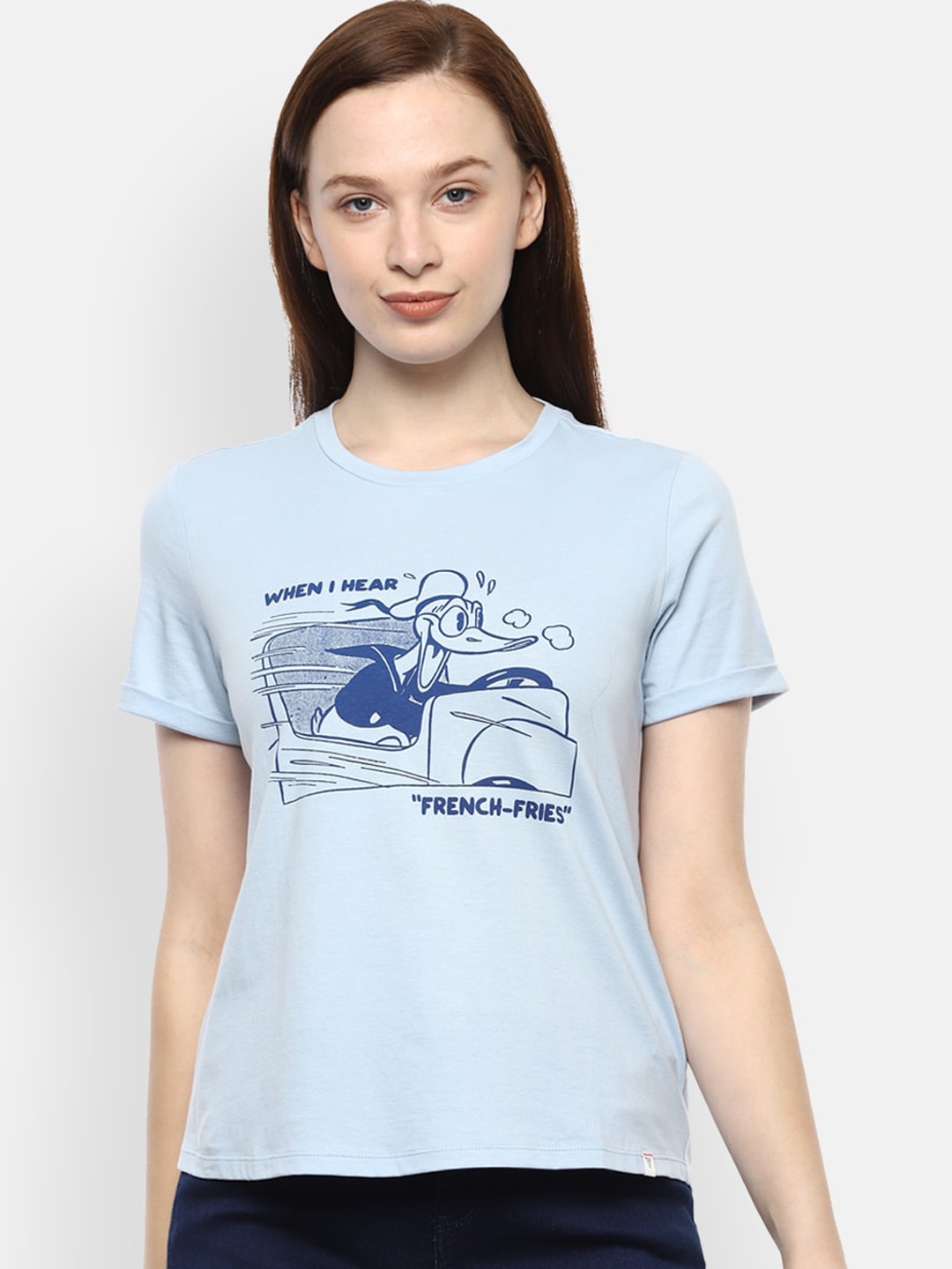 

Van Heusen Woman Blue Printed Pure Cotton Top