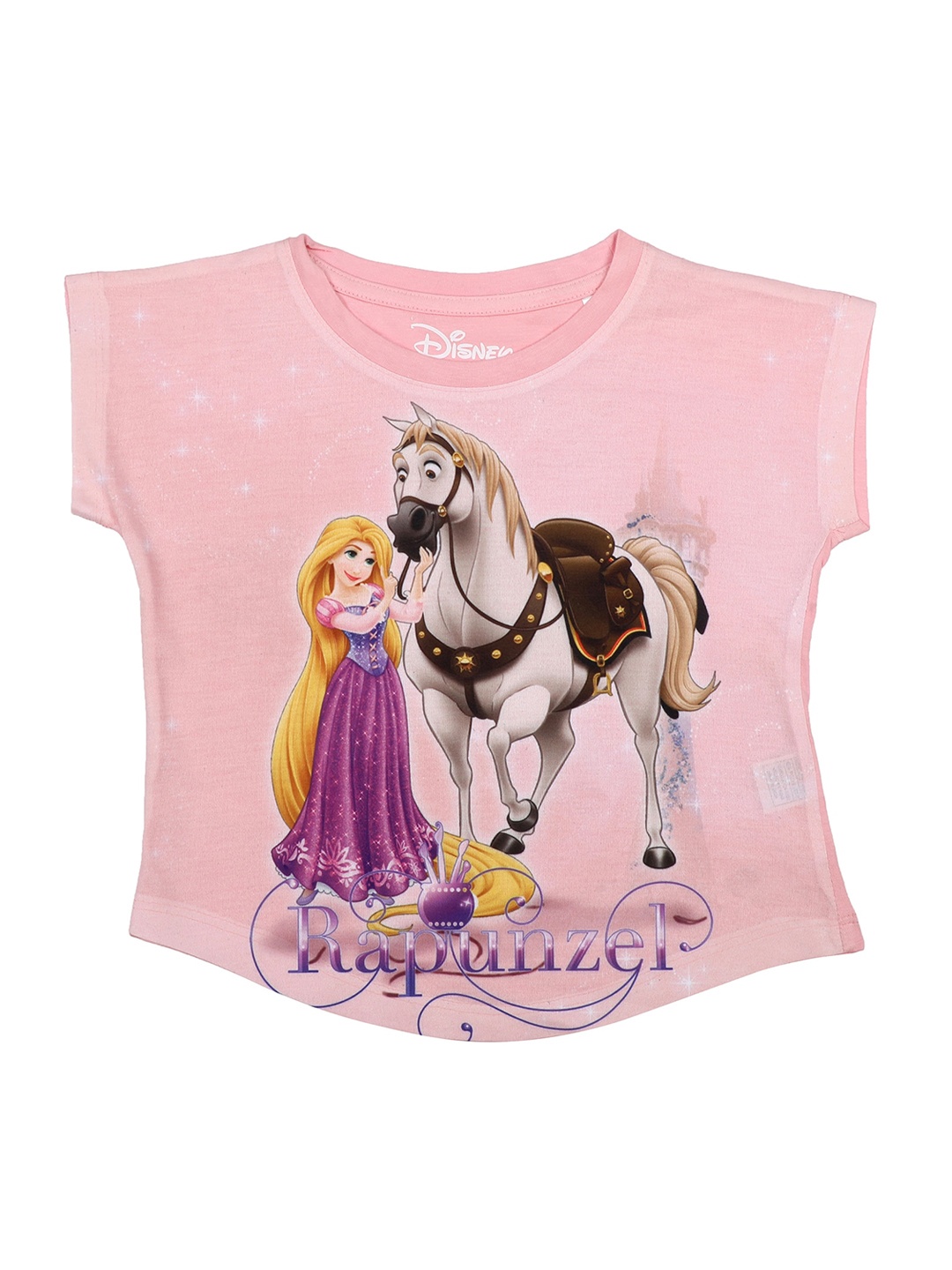 

Disney by Wear Your Mind Girls Pink Rapunzel Printed Top