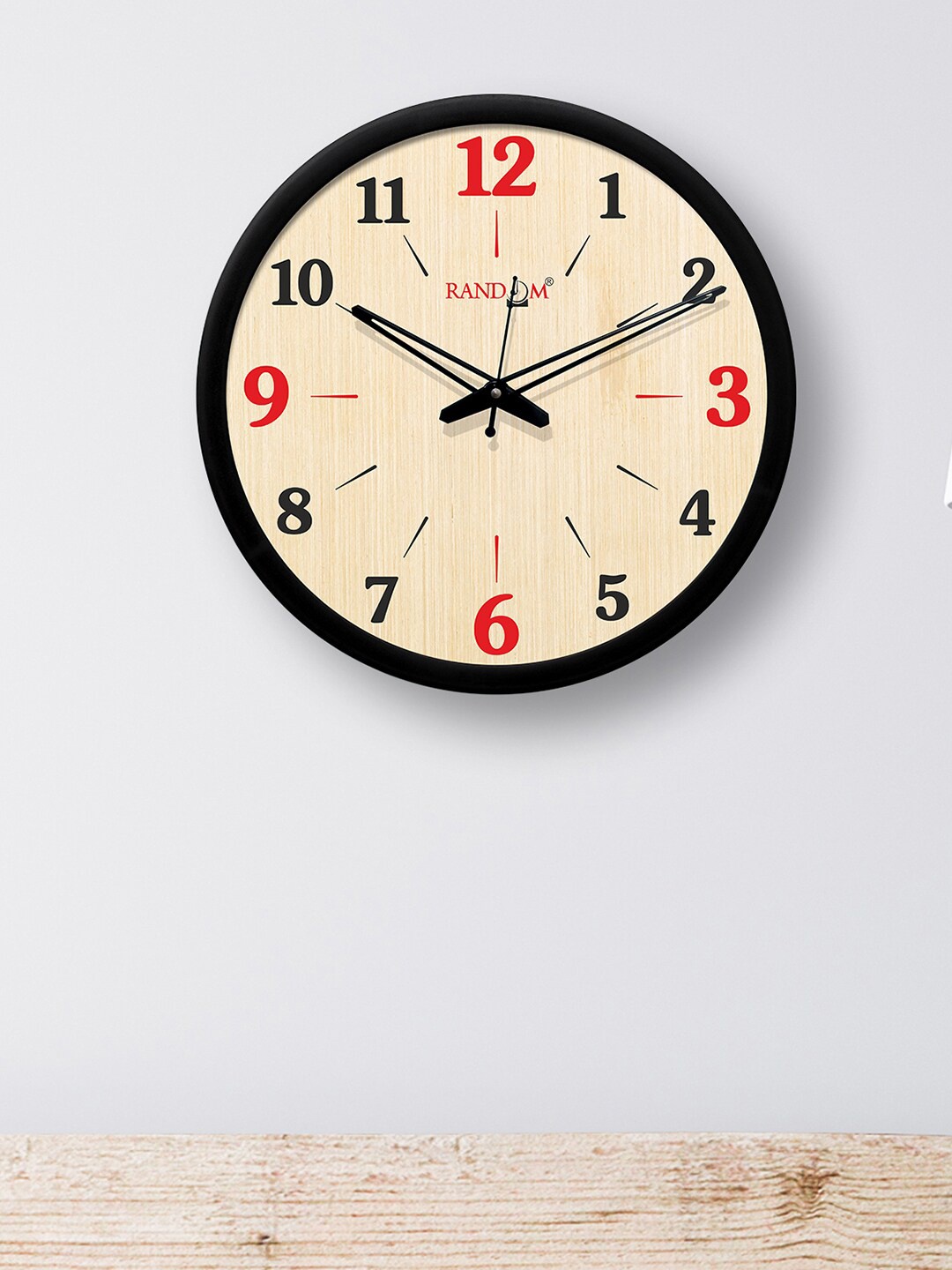 

RANDOM Black & Brown Round Solid 30.48 cm Analogue Wall Clock