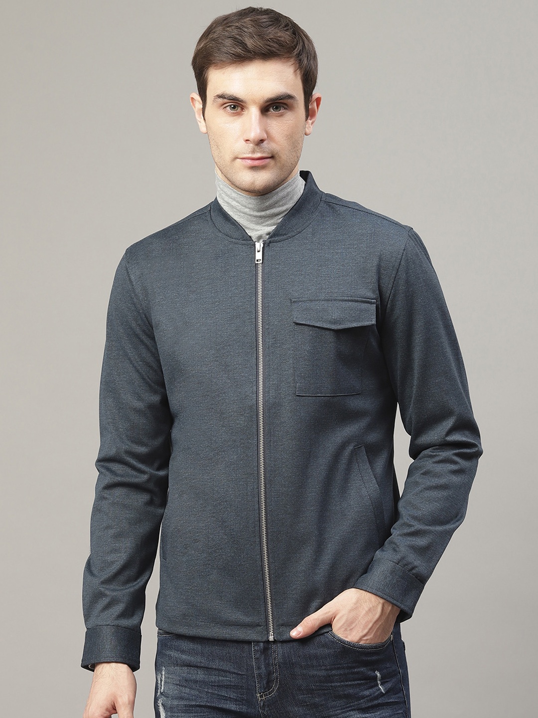 LINDBERGH Men Navy Blue Solid Sweatshirt
