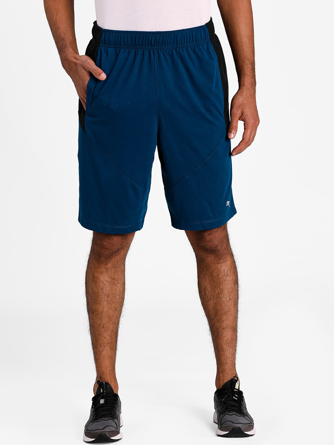 

Puma Men Blue Solid Regular Fit Reactive Drirelease Short