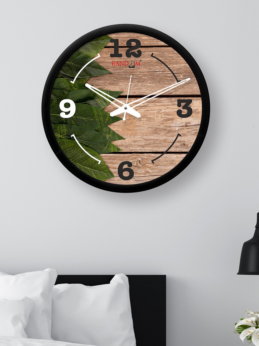 

RANDOM Brown & Green Round Printed 30.48 cm Analogue Wall Clock