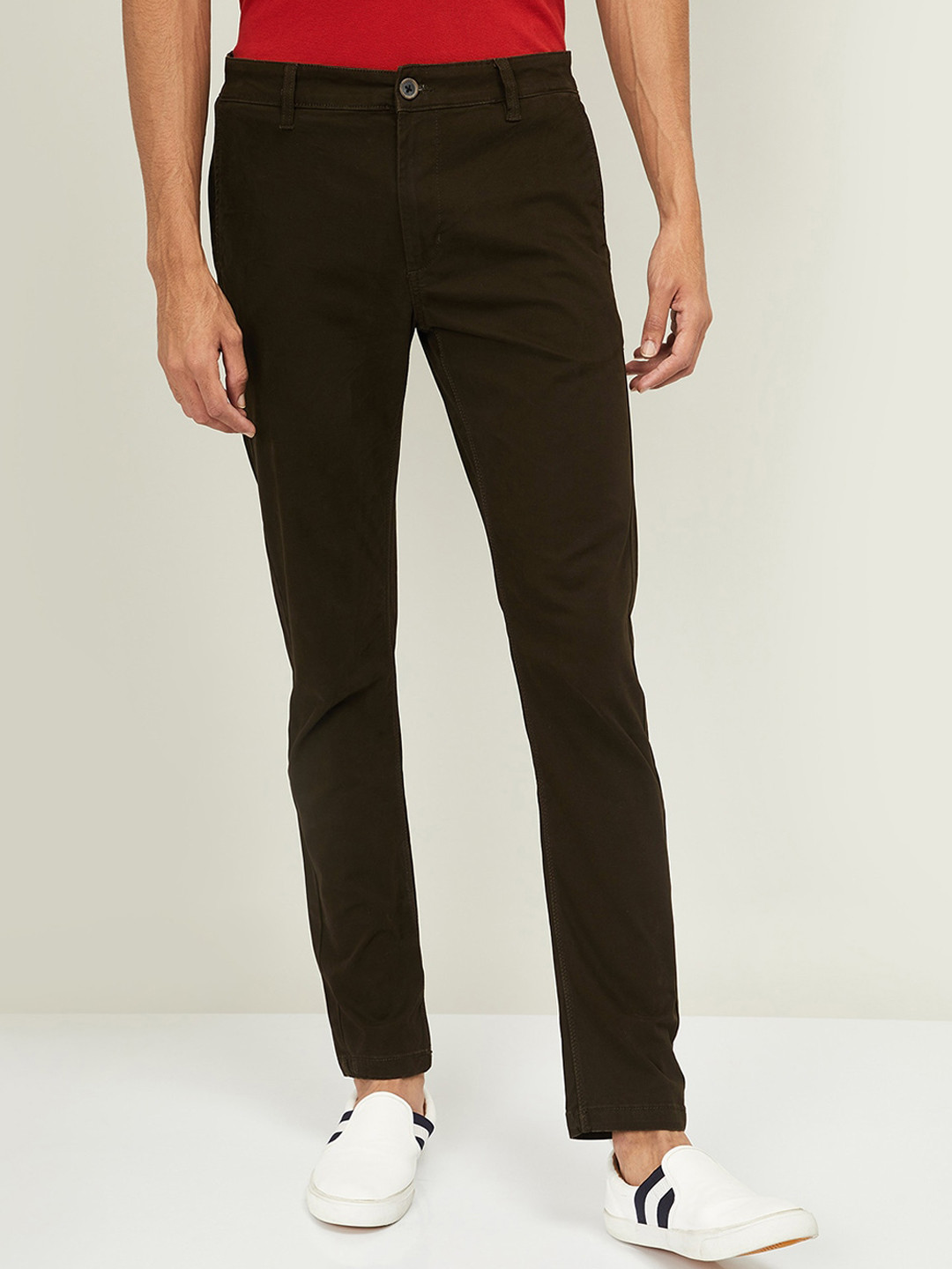 

Fame Forever by Lifestyle Men Brown Slim Fit Solid Regular Trousers