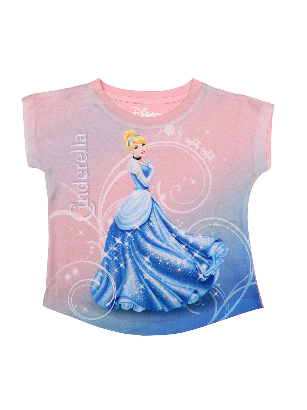 

Disney by Wear Your Mind Girls Pink Princess Printed Top