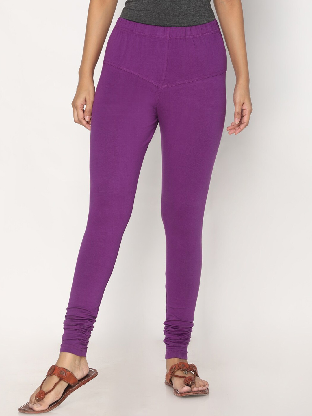 

TSG Bliss Women Purple Solid Churidar-Length leggings