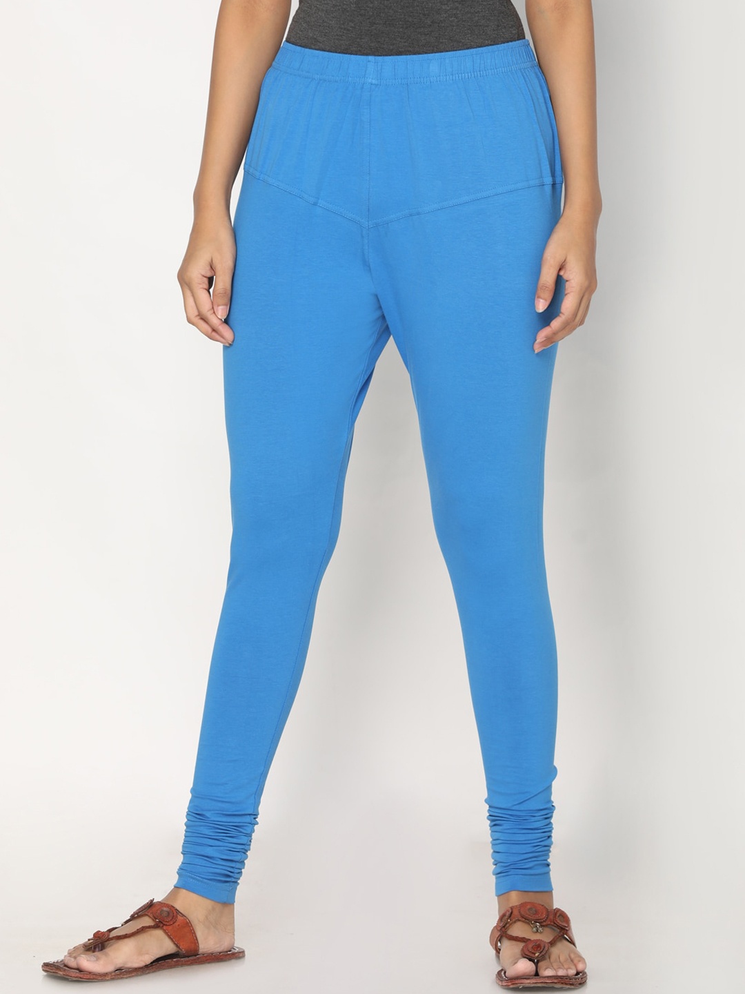 

TSG Bliss Women Blue Solid Churidar-Length leggings