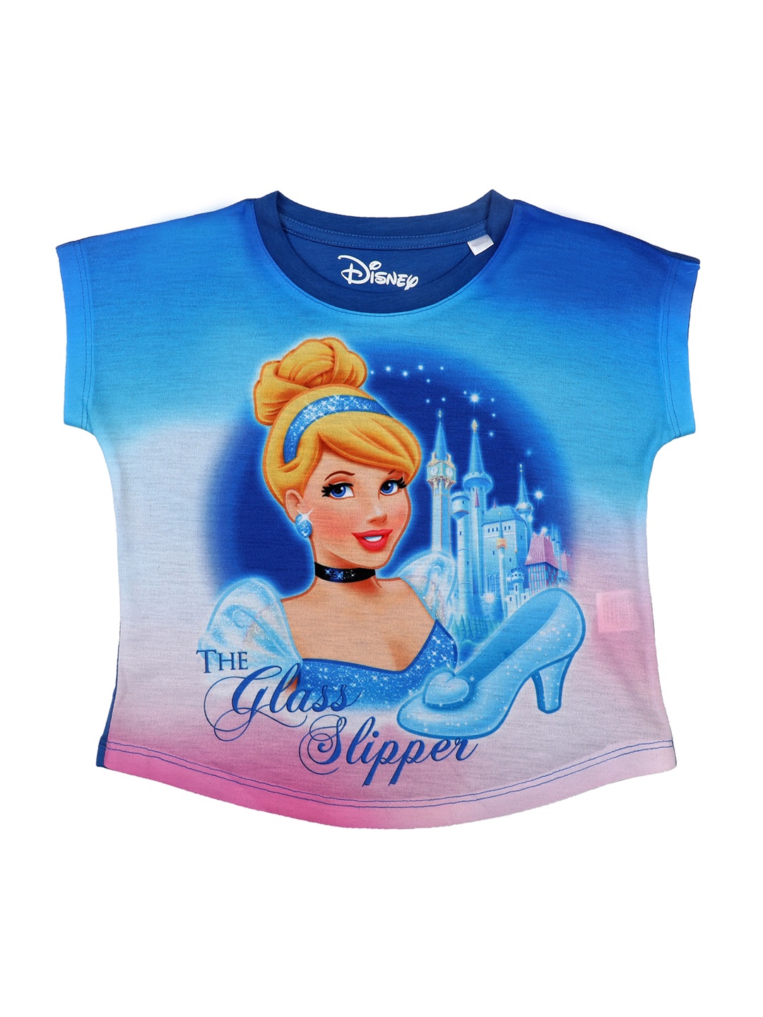 

Disney by Wear Your Mind Girls Blue Princess Printed Top