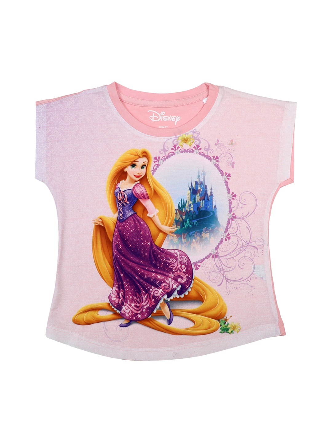 

Disney by Wear Your Mind Girls Pink Princess Printed Top