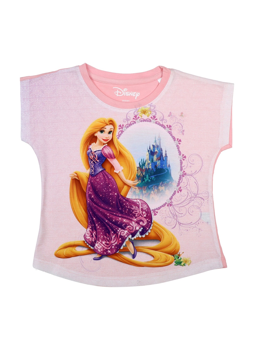 Disney by Wear Your Mind Girls Pink & Purple Rapunzel Printed Top