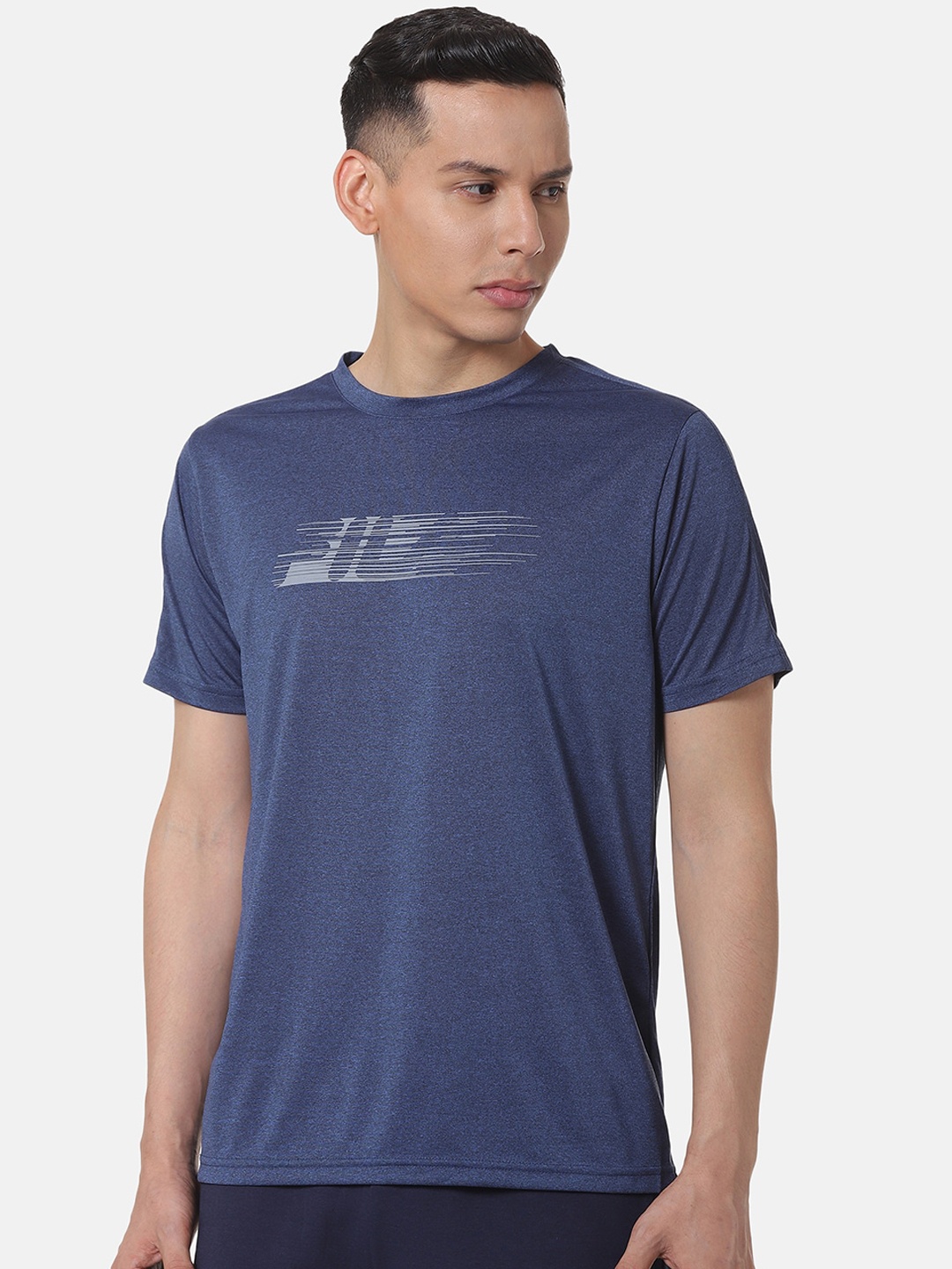 

FILA Men Blue Printed Round Neck T-shirt