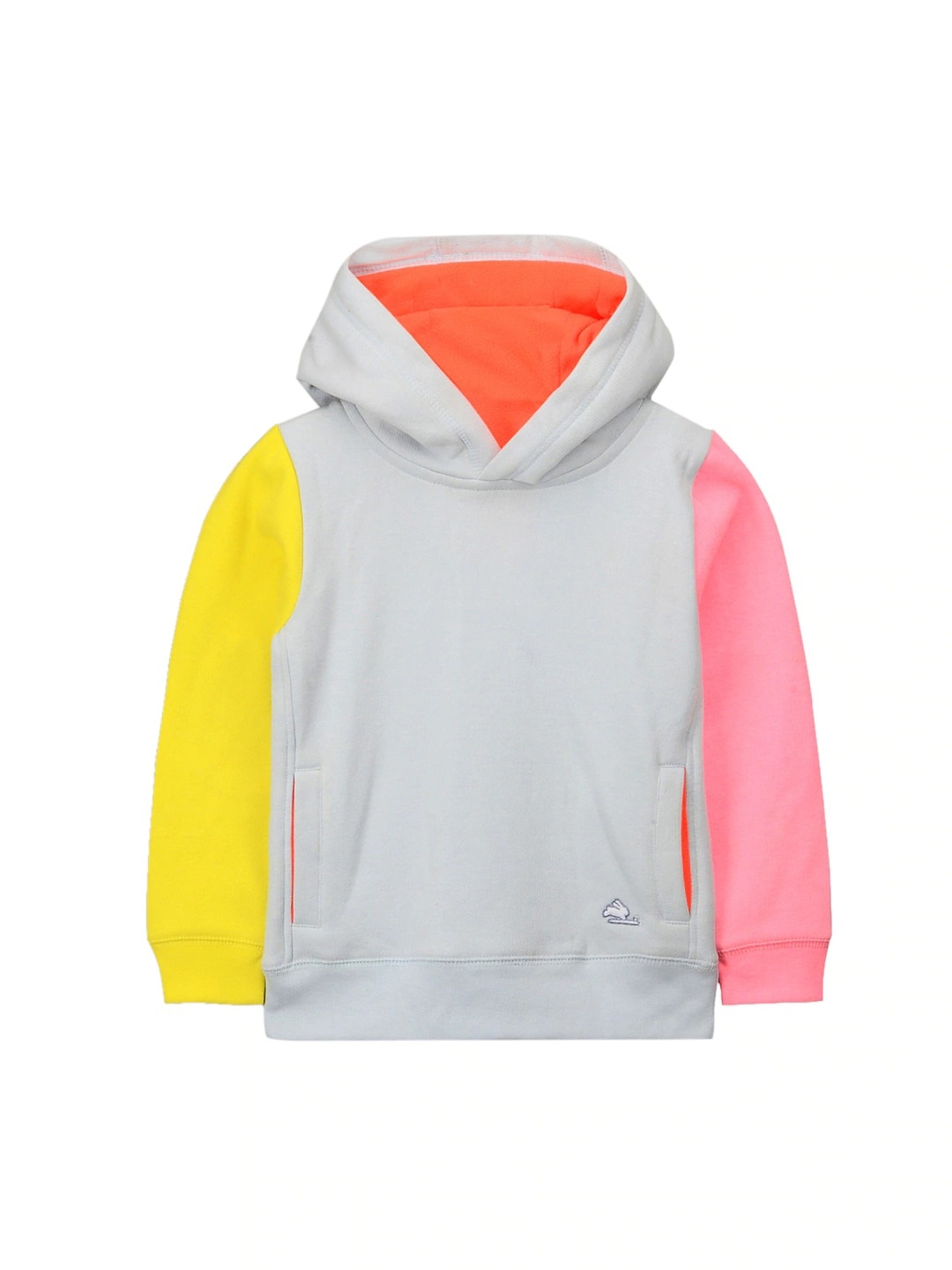 

Cherry Crumble Boys Grey Colourblocked Hooded Sweatshirt