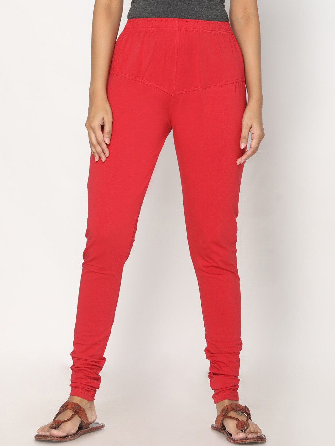 

TSG Bliss Women Maroon Solid Churidar-Length leggings, Red