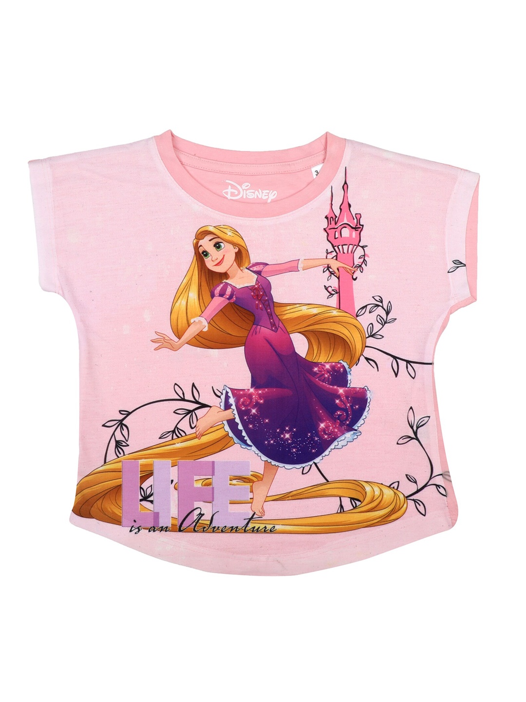 

Disney by Wear Your Mind Girls Pink Princess Printed Top