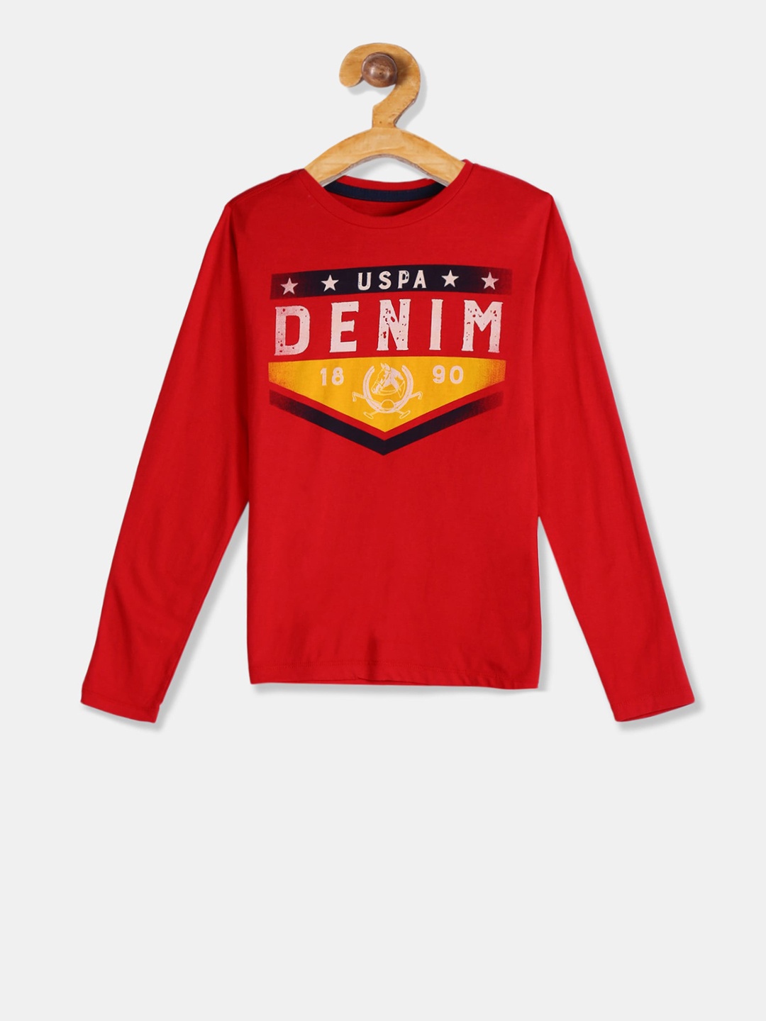 

U.S. Polo Assn. Kids Boys Red Printed Round Neck T-shirt
