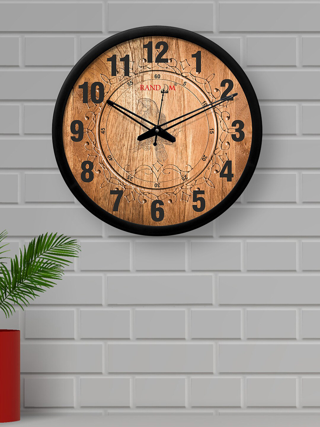 

RANDOM Black & Brown Parrot Design Round Shaped 30.48 cm Wall Clock