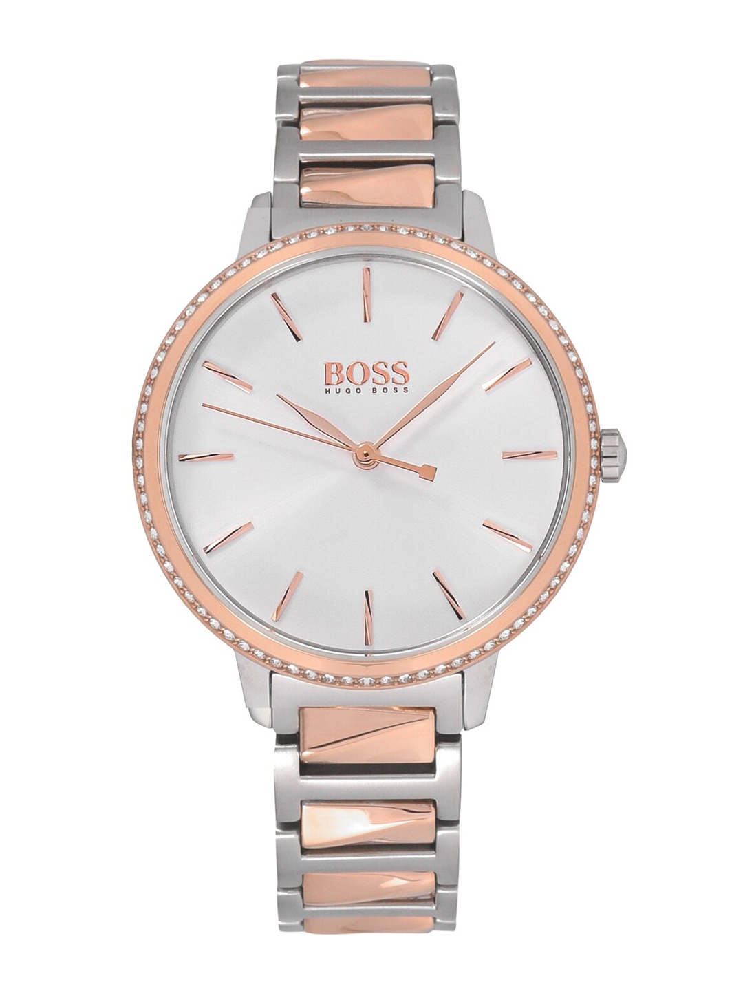 

Hugo Boss Women Silver-Toned & Rose Gold Analogue Watch 1502567