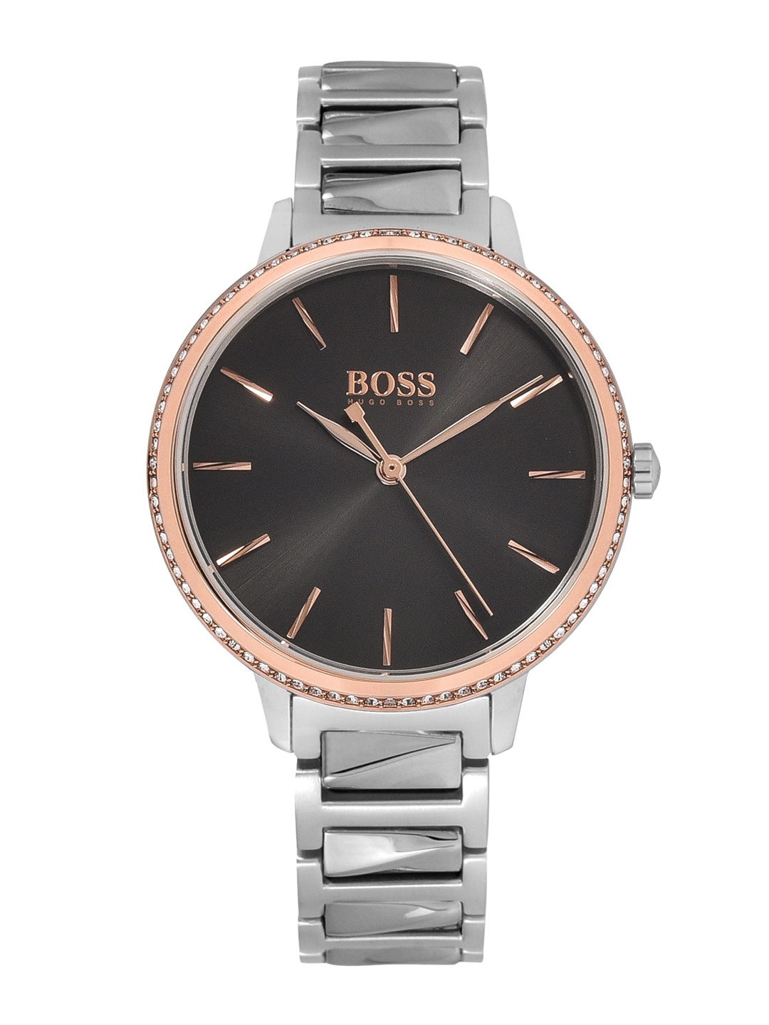 

Hugo Boss Women Grey & Black Analogue Watch 1502569