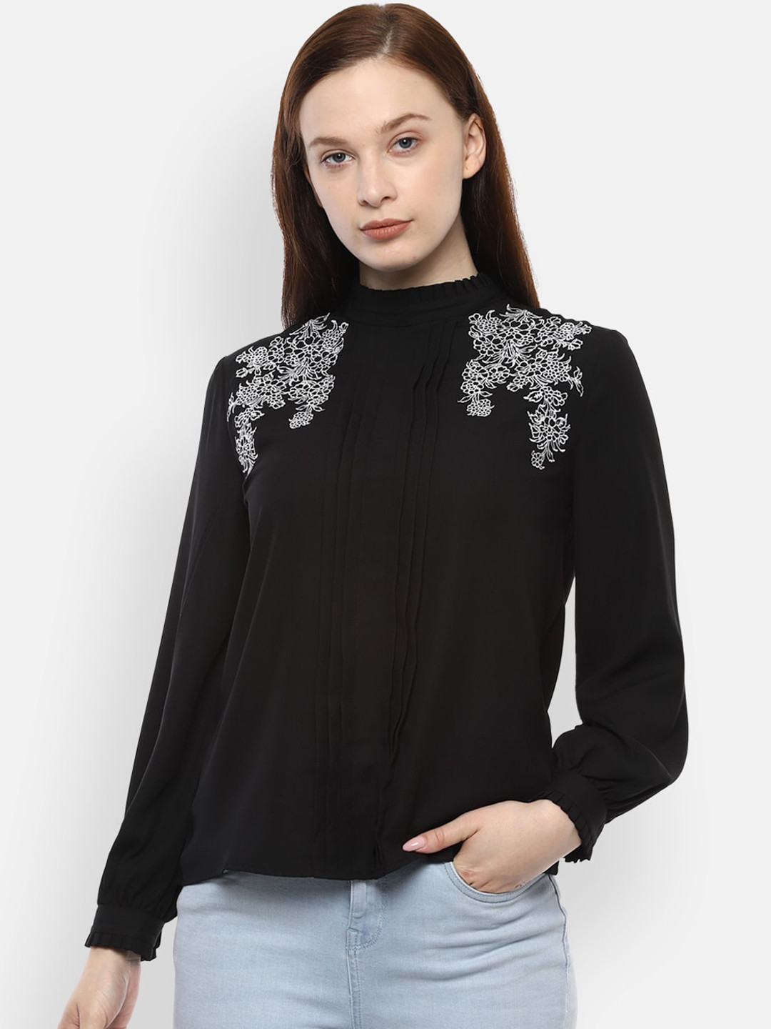 

Van Heusen Woman Women Black Solid Top
