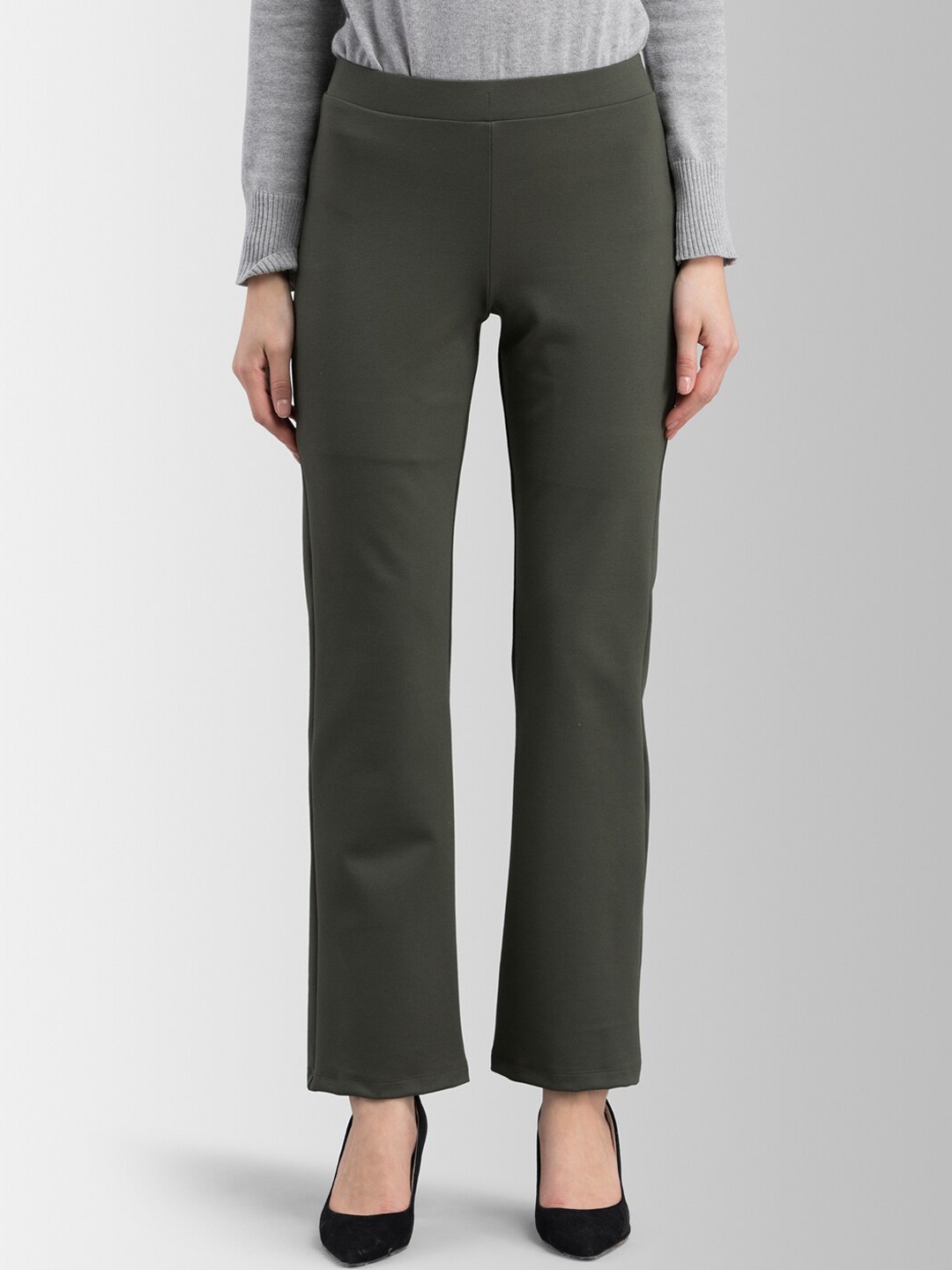 

FableStreet Women LivIn Relaxed Fit Jeggings, Olive