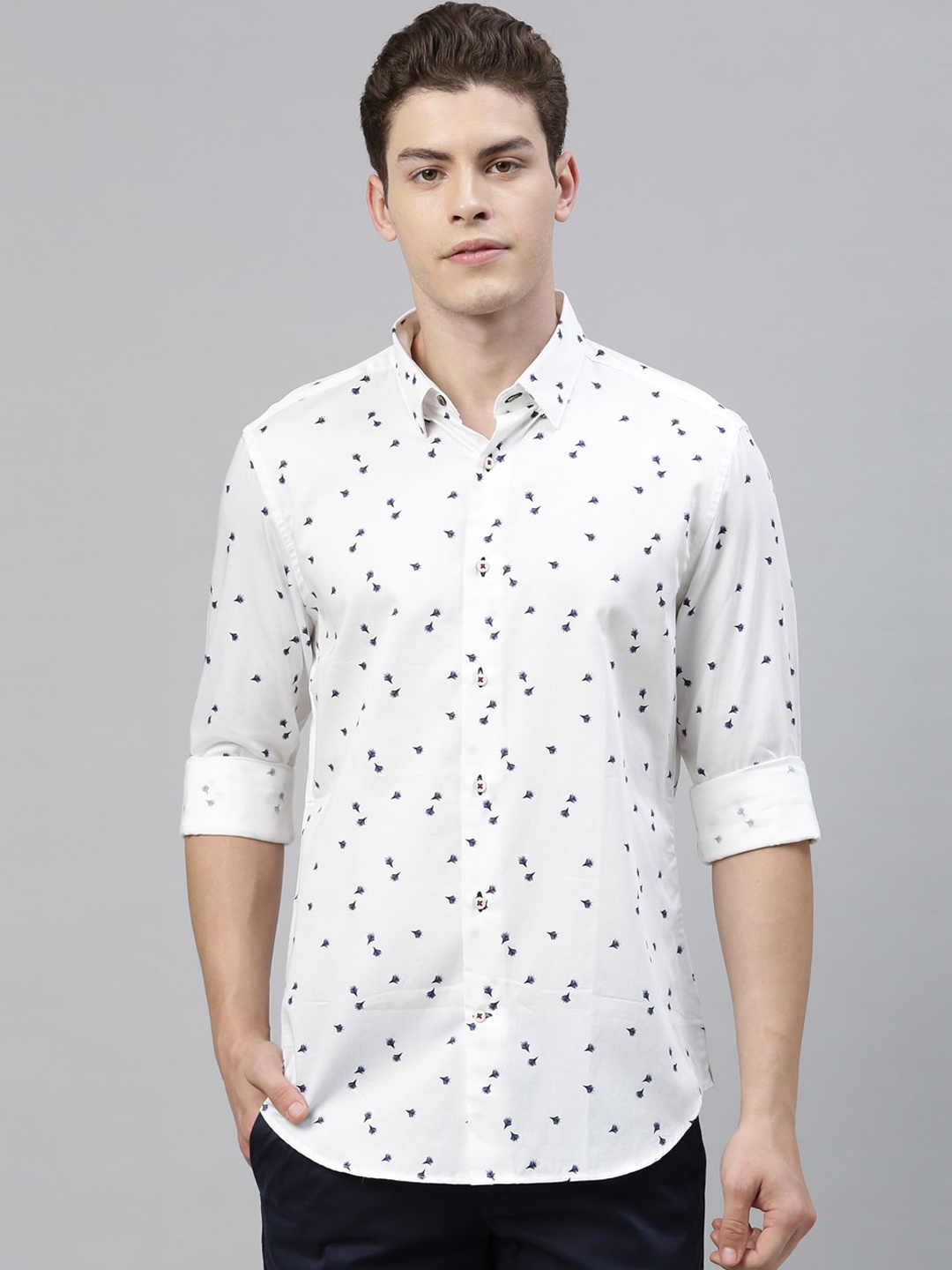 

RARE RABBIT Men Blake Regular Fit Printed Shirt, White