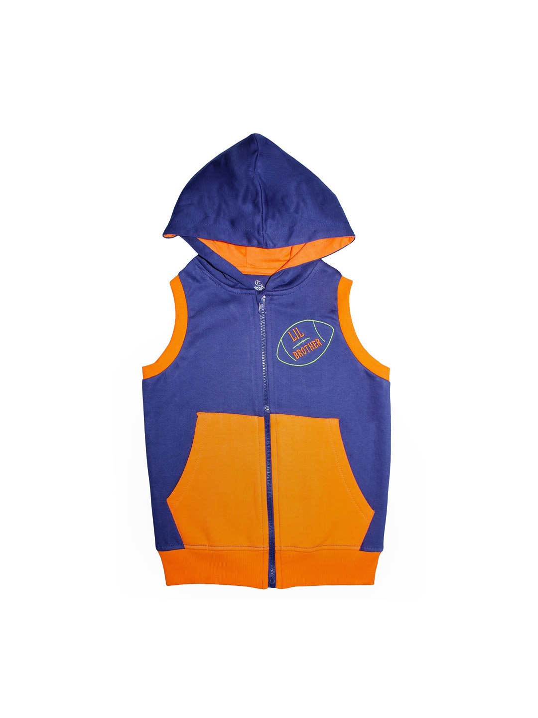 

KiddoPanti Boys Navy Blue Solid Hooded Sweatshirt