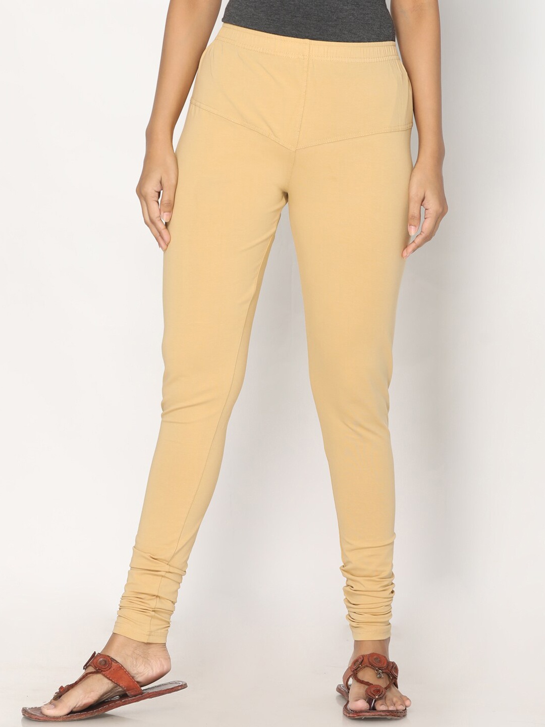 

TSG Bliss Women Beige Solid Churidar-Length leggings