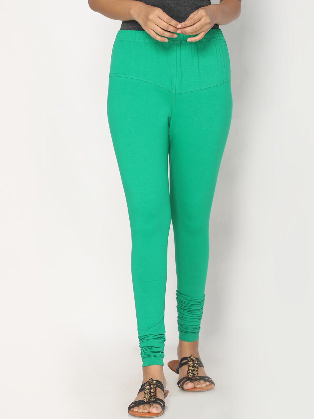 

TSG Bliss Women Green Solid Churidar-Length Leggings