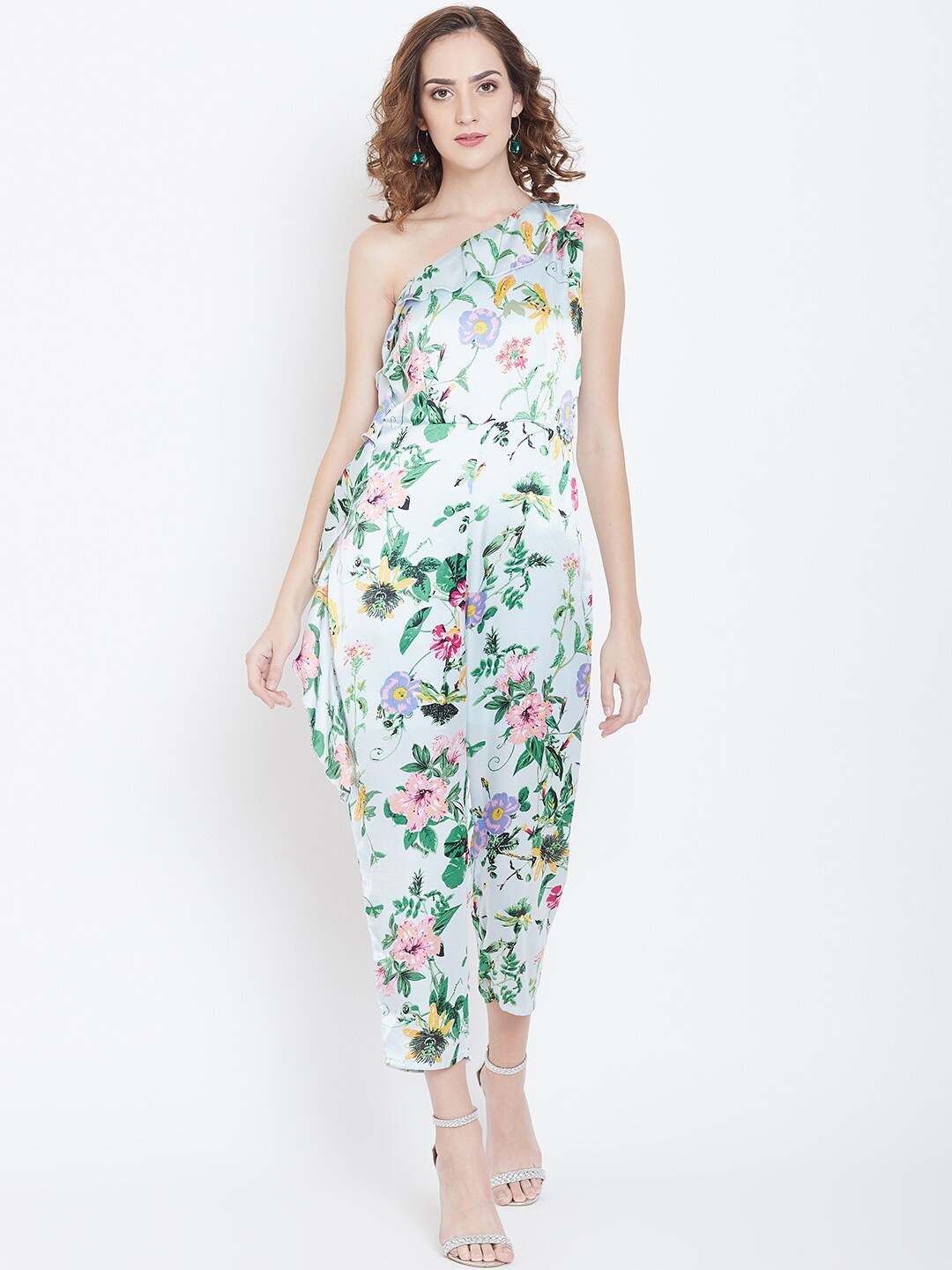 

DODO & MOA Women Blue & Green Printed Basic Jumpsuit