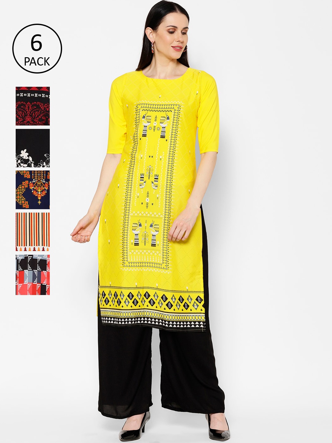 

7Threads Women Multicoloured Embroidered Straight Kurta, Multi