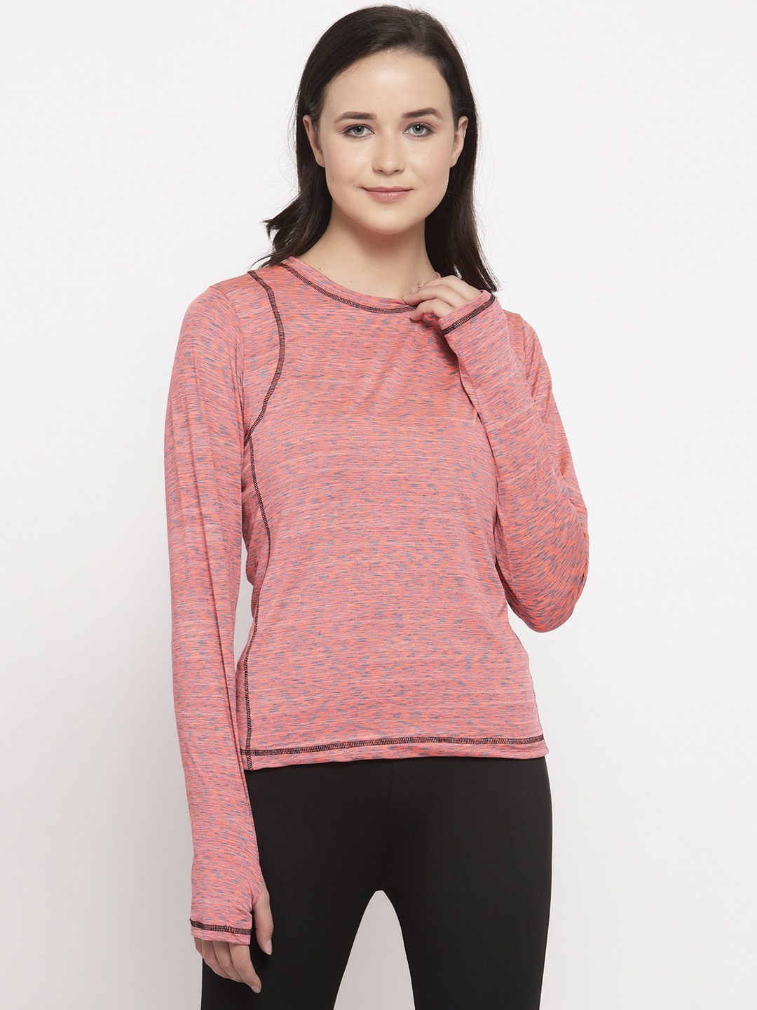 

CUKOO Women Pink Solid Round Neck T-shirt