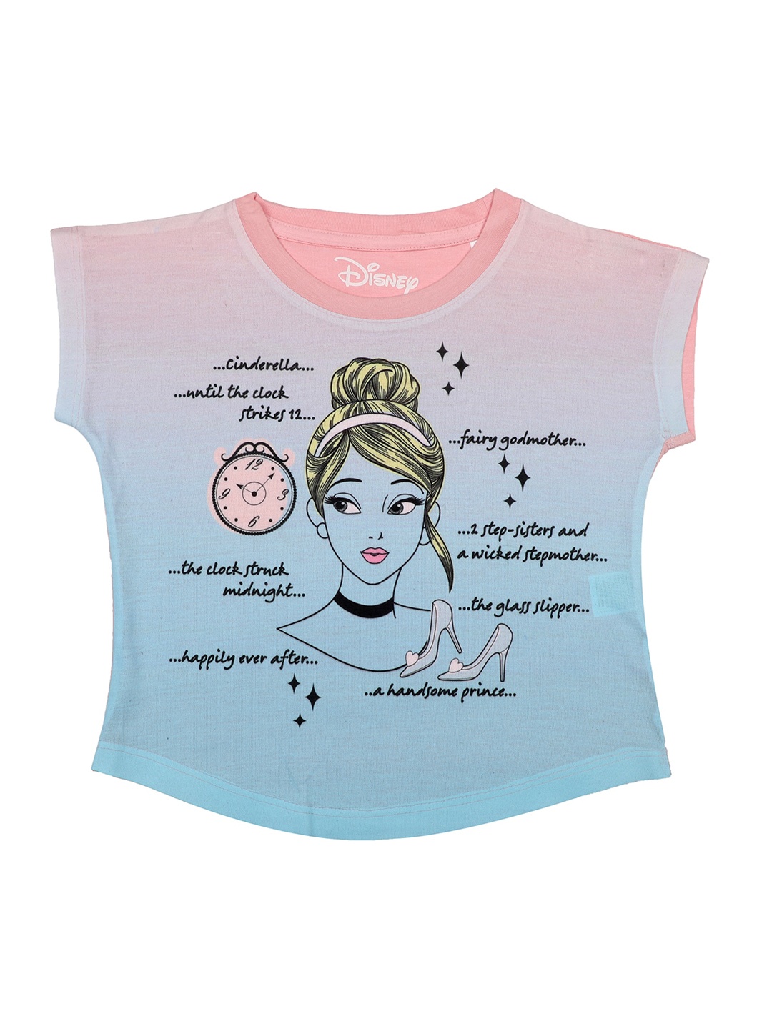 

Disney by Wear Your Mind Girls Pink Princess Printed Top