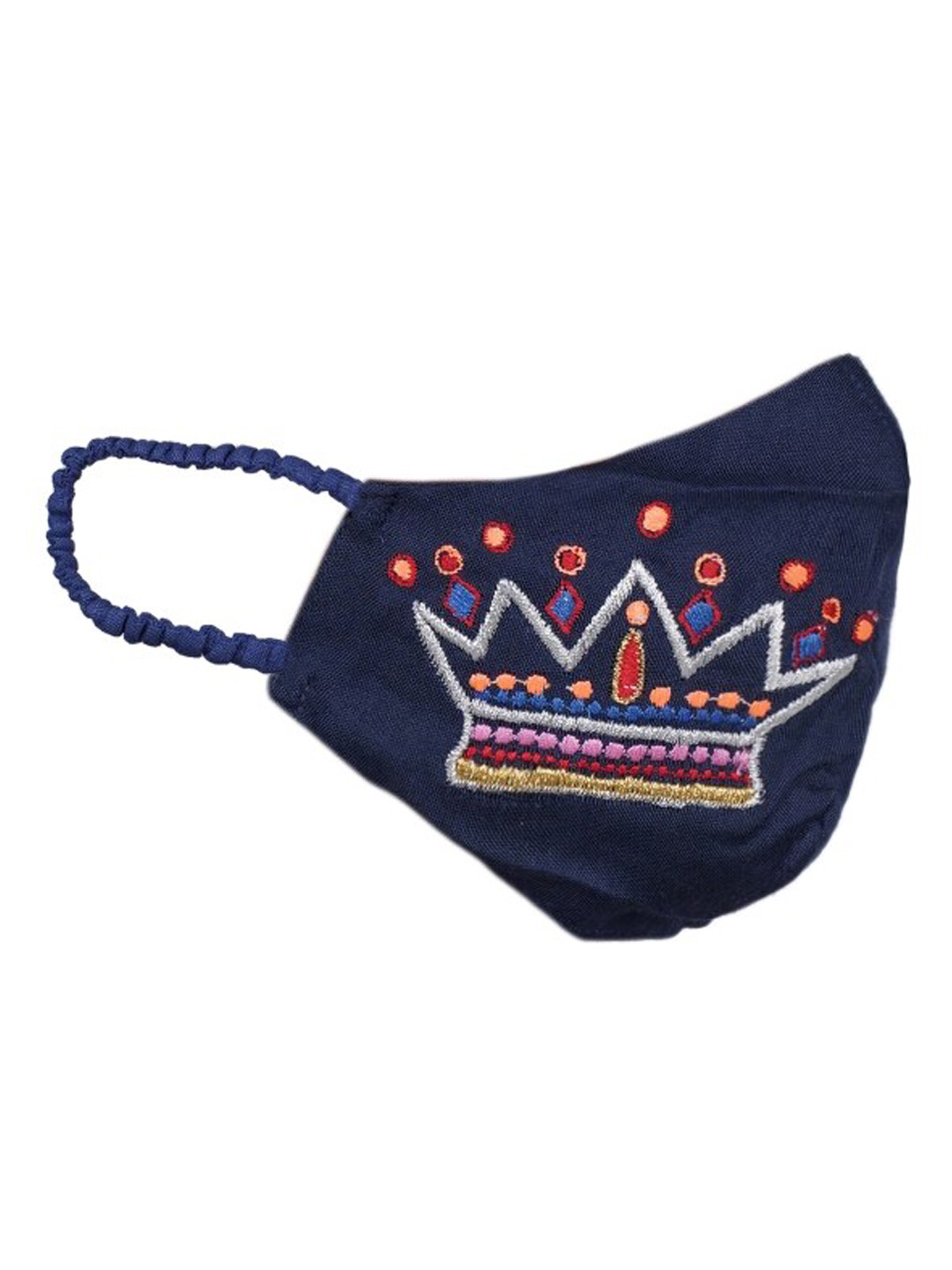 

DIVA WALK EXCLUSIVE Women Navy Blue Embroidered 2-Ply Reusable Cloth Mask